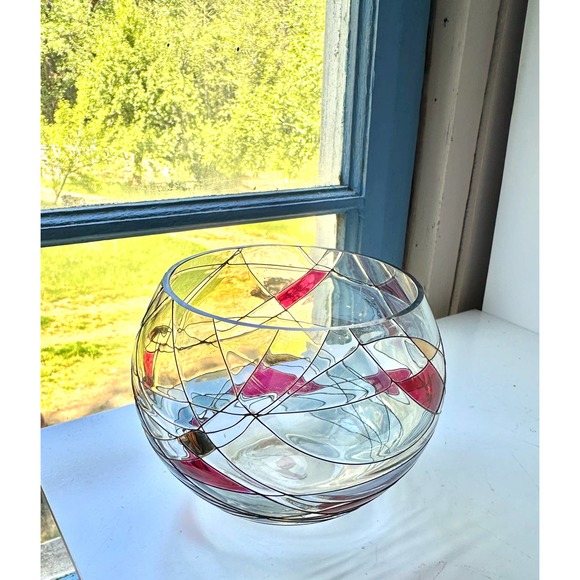 Retired Partylite Mosaic Calypso Glass Votive Holder Rose Bowl - Picture 2 of 10